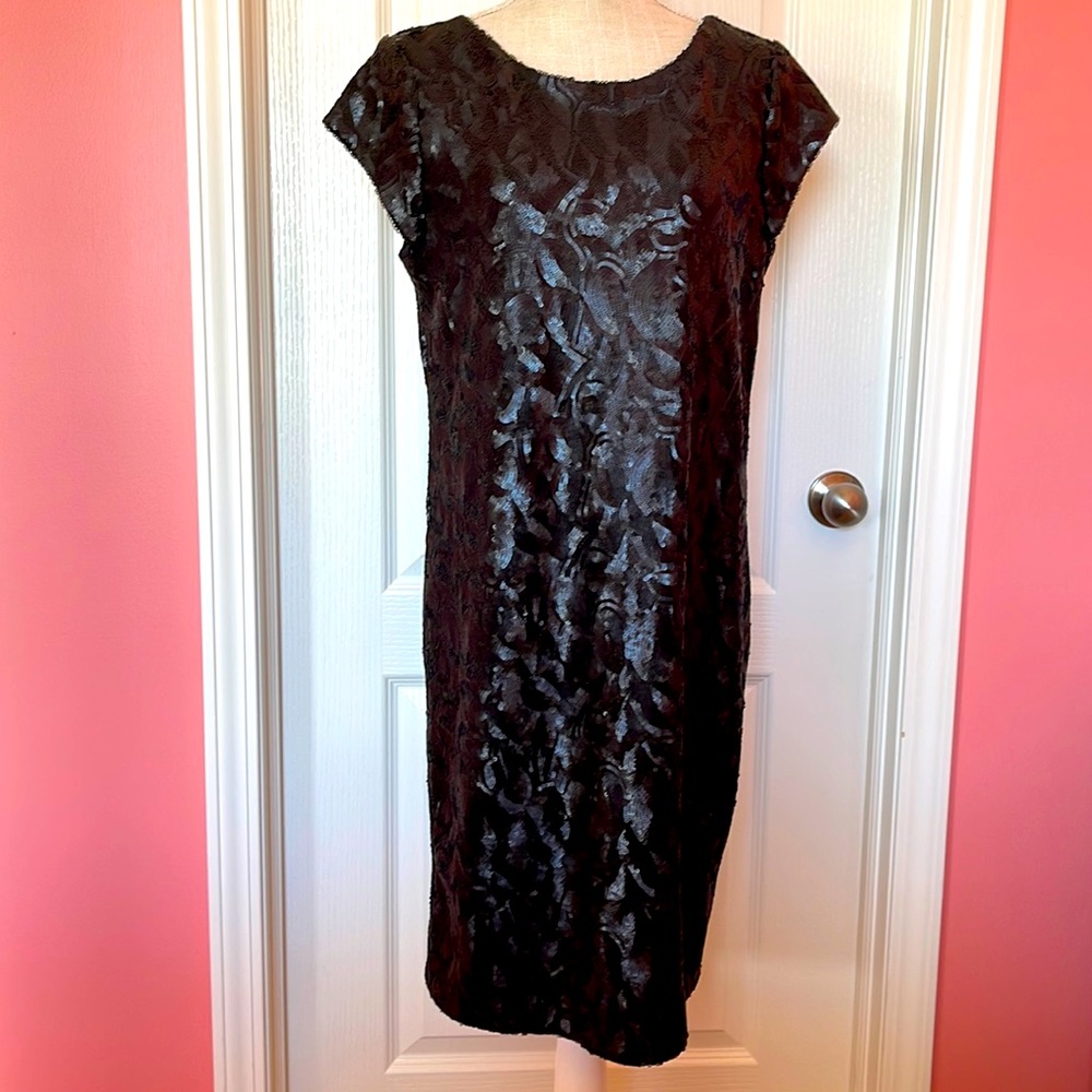 NWOT Black sequin dress in size 10
